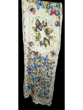 Maya Angelou-Inspired Butterfly Print Scarf 72x24 Inches Silk Modal Blend By Swa